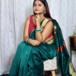 Maheshwari Green Cotton By Silk Saree